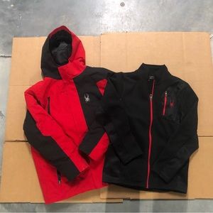 Lot of 2 boys large Spyder jackets, 14-16 GUC